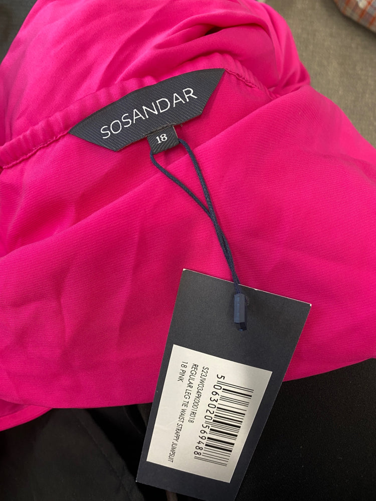 Gorgeous Sosandar Jumpsuit UK 18 Pink wedding guest party DF001