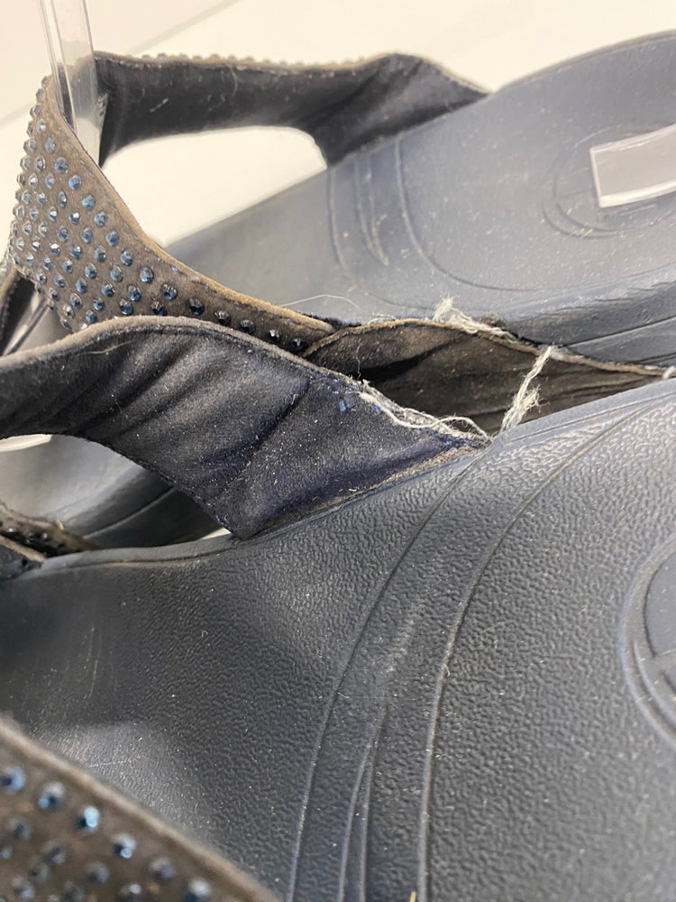 Gorgeous Fitflop Sandals Uk7 Black Rokkit Crystal slides MS008