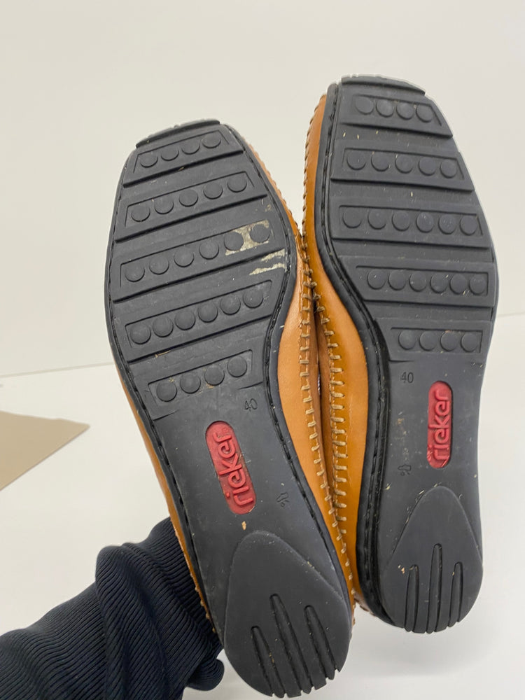 Gorgeous Rieker Casual Shoes Uk7 Tan embroidered Leather MS008