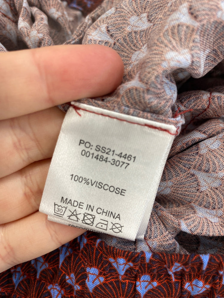 Hush Boho Chic Trousers UK 16 Navy & Red Vintage Geo Pattern KM001