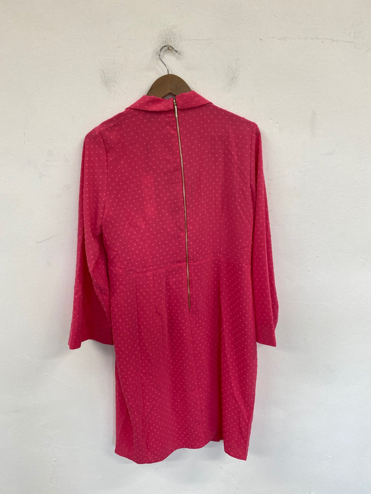 Gorgeous Closet London Wrap Mini dress UK 18 Pink Jacquard DF001