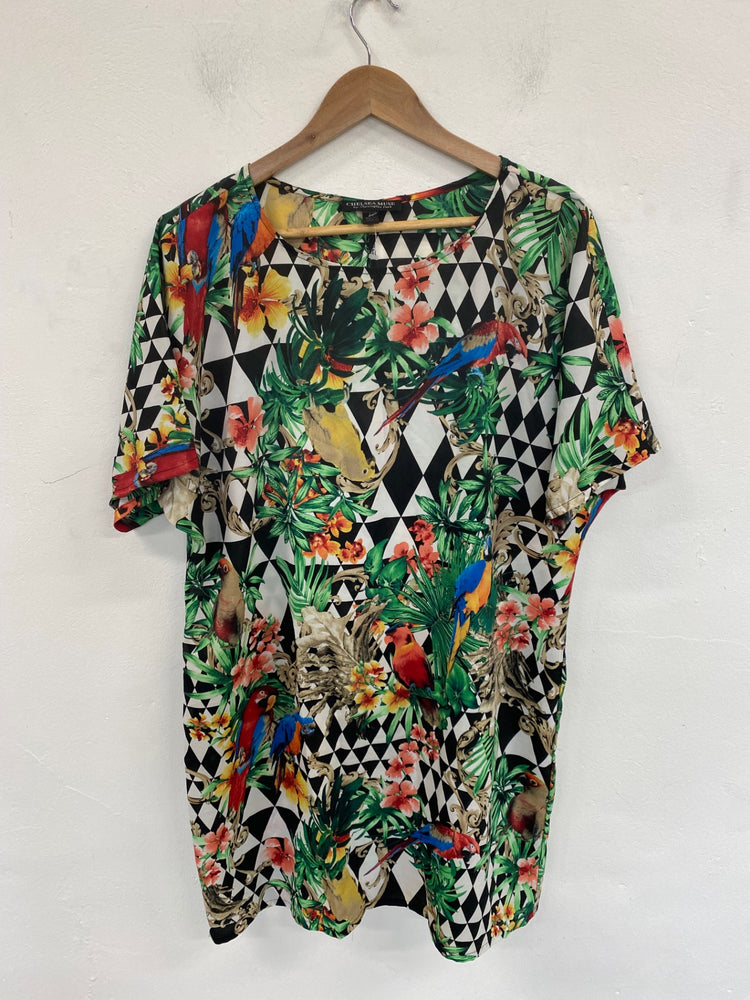 Fabulous Chelsea Muse Mini dress L Multicolor Geo Tropical Print KM001