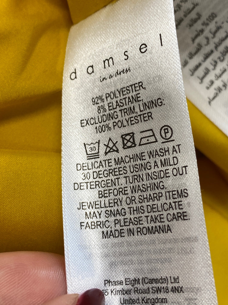 Gorgeous Damsel in a dress Dress UK 16 Yellow, purple colour block race day wedding guest KM001