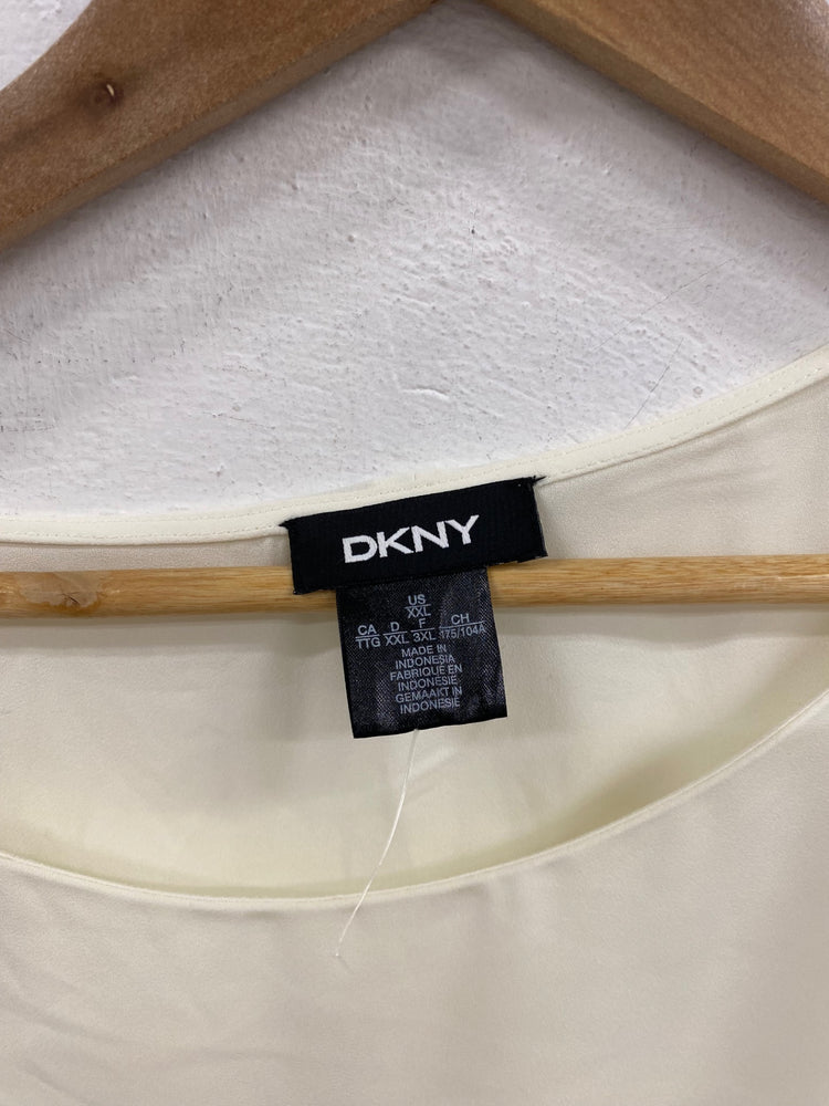 Stunning Layered DKNY Blouse XXL Ivory KM001