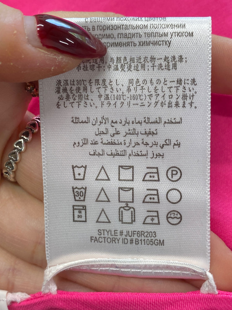 Gorgeous BCBG Maxazria Dress Uk M Pink floral y summer festival vibe DF001