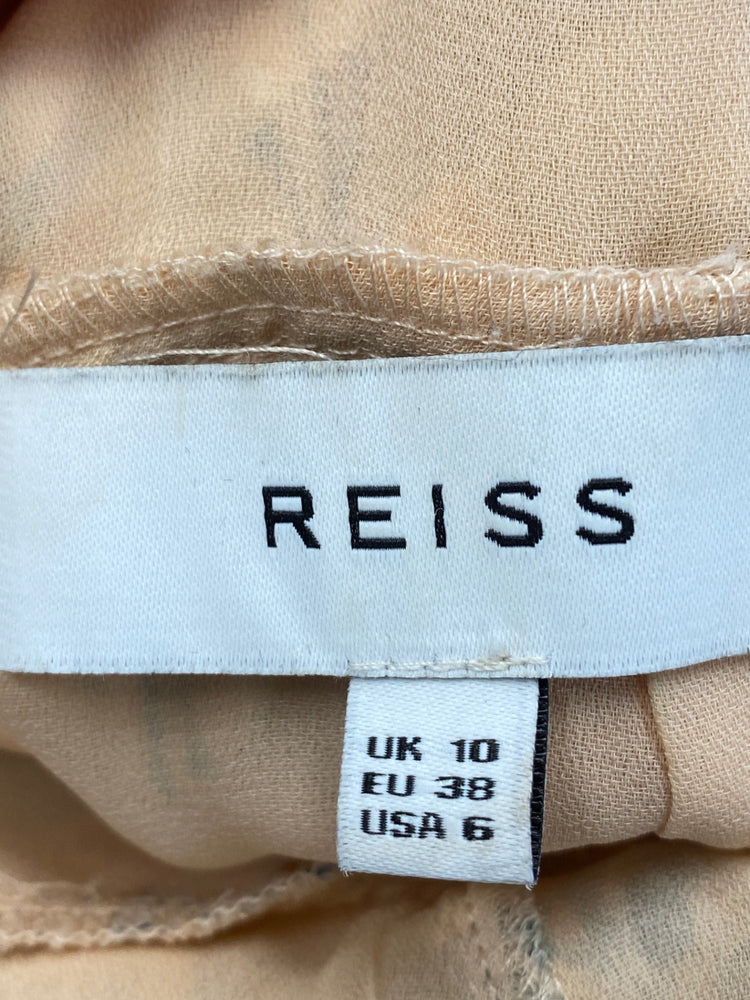 Gorgeous Reiss Maxi Dress UK 10 Beige with floral pattern wedding season summer CP002