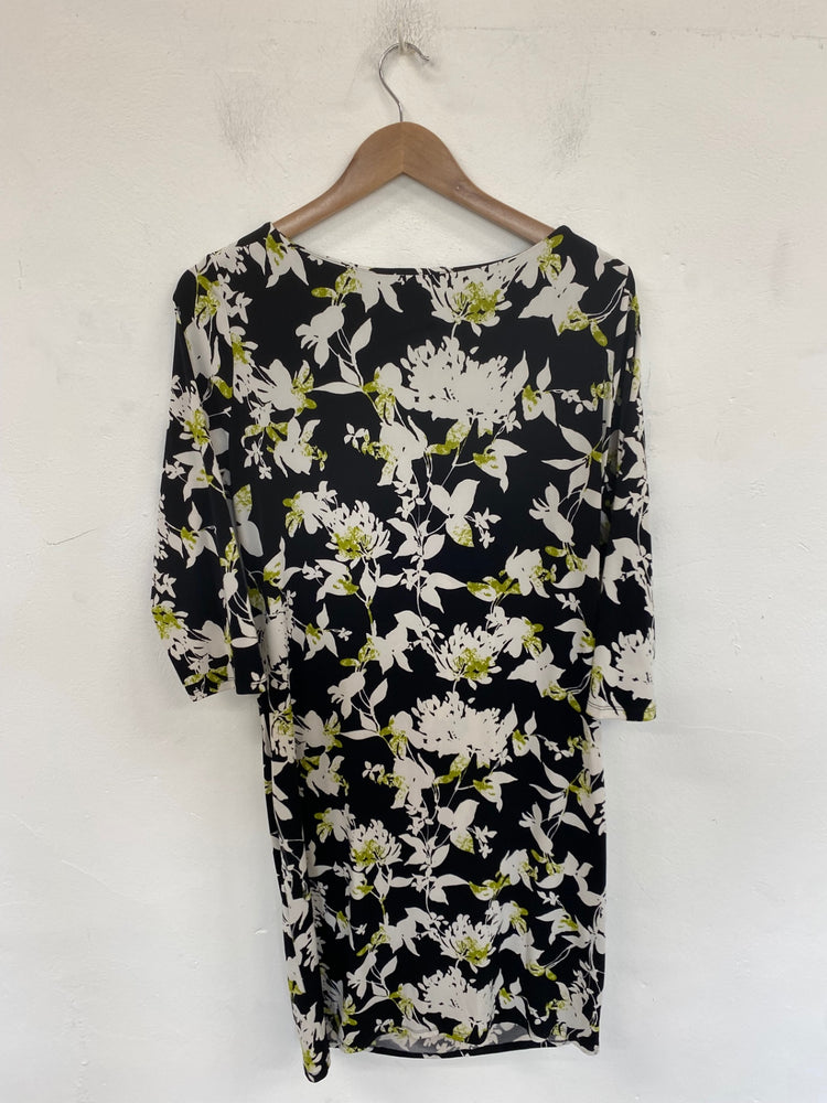 Gorgeous Wallis Midi Dress UK 16 Black & White Floral KM001