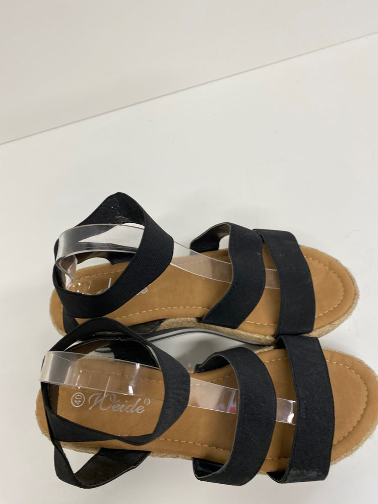 Gorgeous Weide Sandals Uk7 Black ankle strap wedge MS008