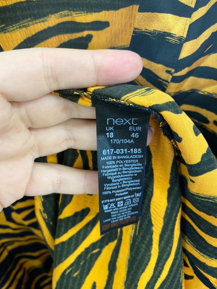 Gorgeous Next Mini Sheath dress UK 18 Orange & Black Animal Print DF001