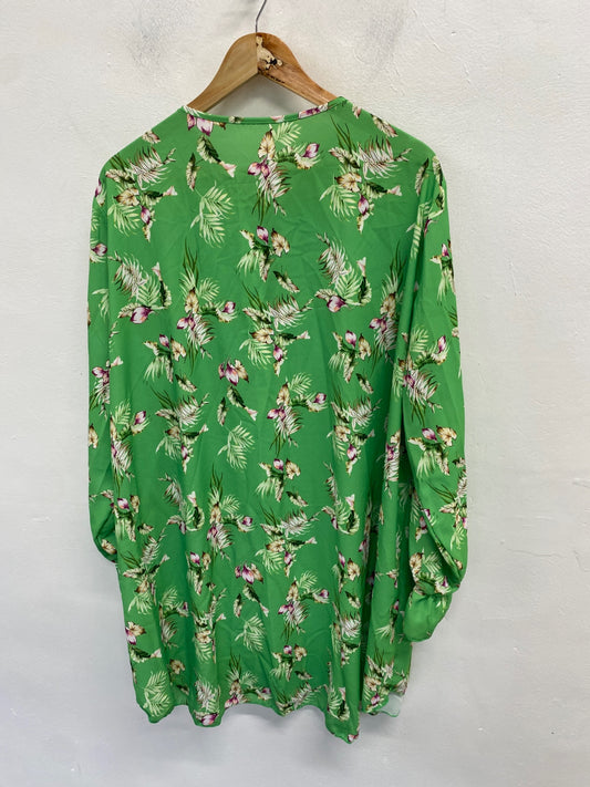 Stunning Made in Italy Midi Dress XL Green floral botanical KM001