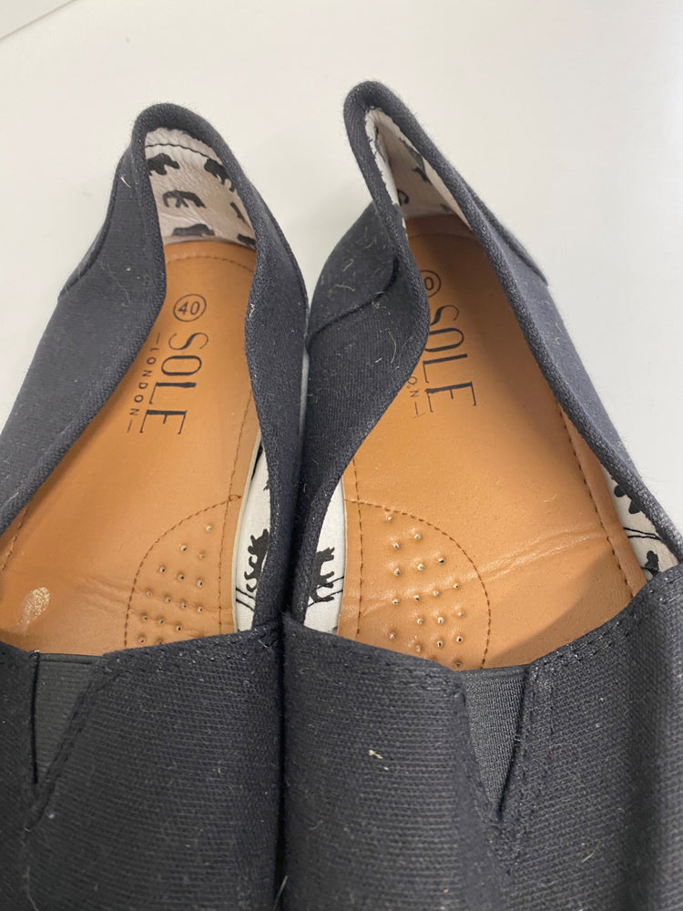 Gorgeous SOUL LONDON Deck shoes Uk7 Black MS008