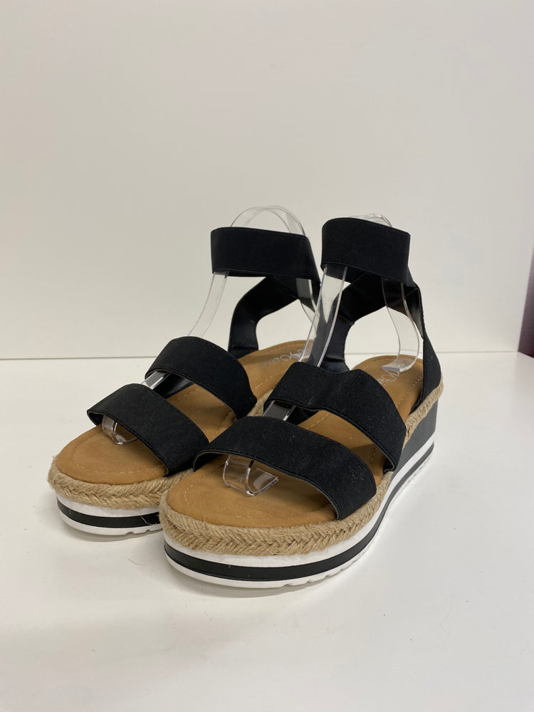 Gorgeous Weide Sandals Uk7 Black ankle strap wedge MS008