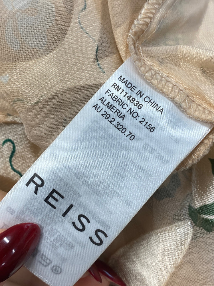 Gorgeous Reiss Maxi Dress UK 10 Beige with floral pattern wedding season summer CP002