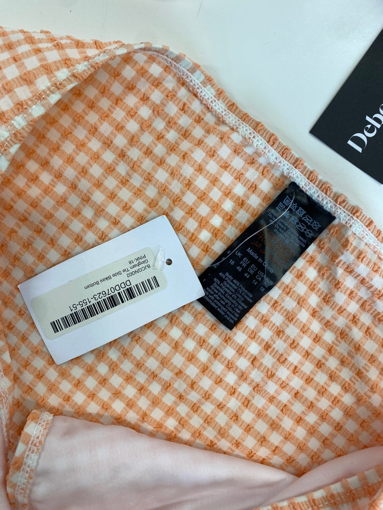 Gorgeous Debenhams Bikini set UK 18 Peach and white checkered boho summer DF001