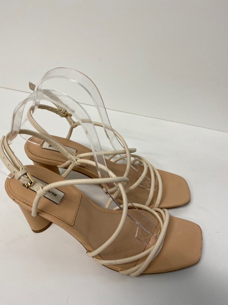 Gorgeous Stradivarius Heeled Sandals uk4 Beige Strappy CP002