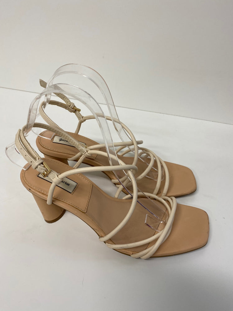 Gorgeous Stradivarius Heeled Sandals uk4 Beige Strappy CP002