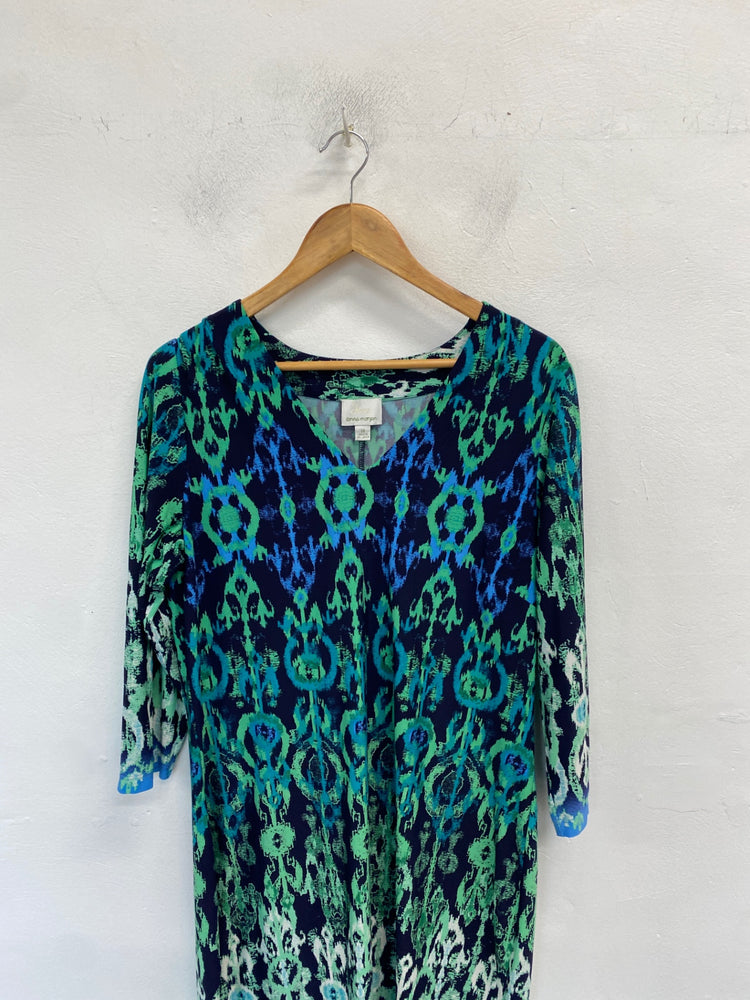 Gorgeous Donna Morgan Dress UK 14 Multicolor green blue geometric KM001