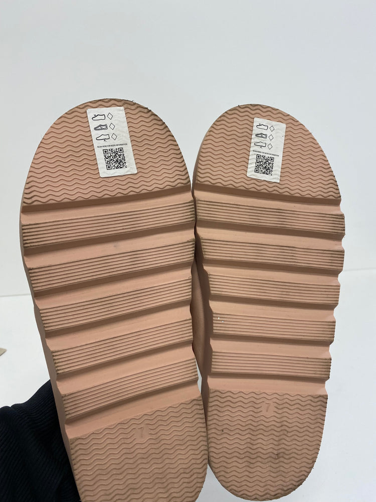 Gorgeous ASOS Sandals Uk7 rose beige hessian details DF001