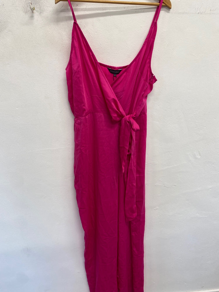 Gorgeous Sosandar Jumpsuit UK 18 Pink wedding guest party DF001
