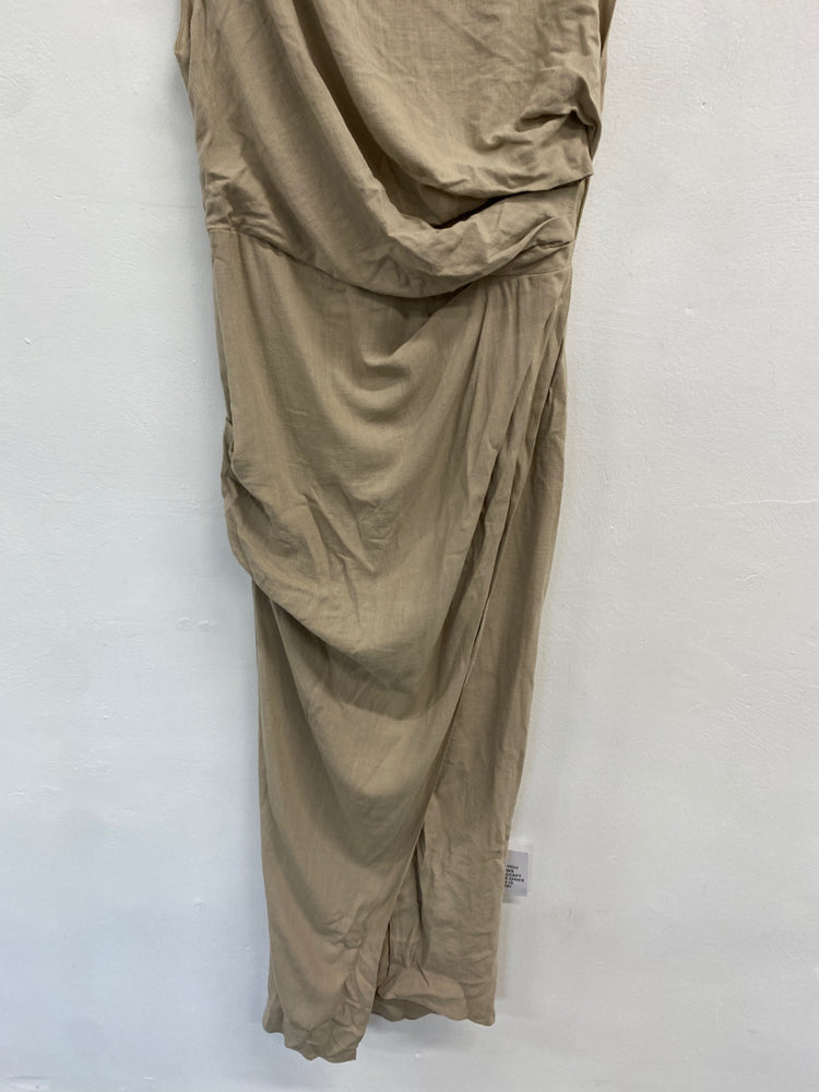 Gorgeous Asos Design Dress UK 10 Beige linen summer CP002