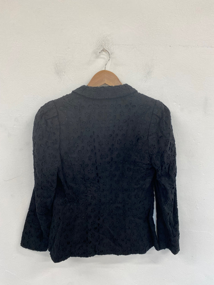 Gorgeous Next Blazer UK 10 Black Broderie CD001