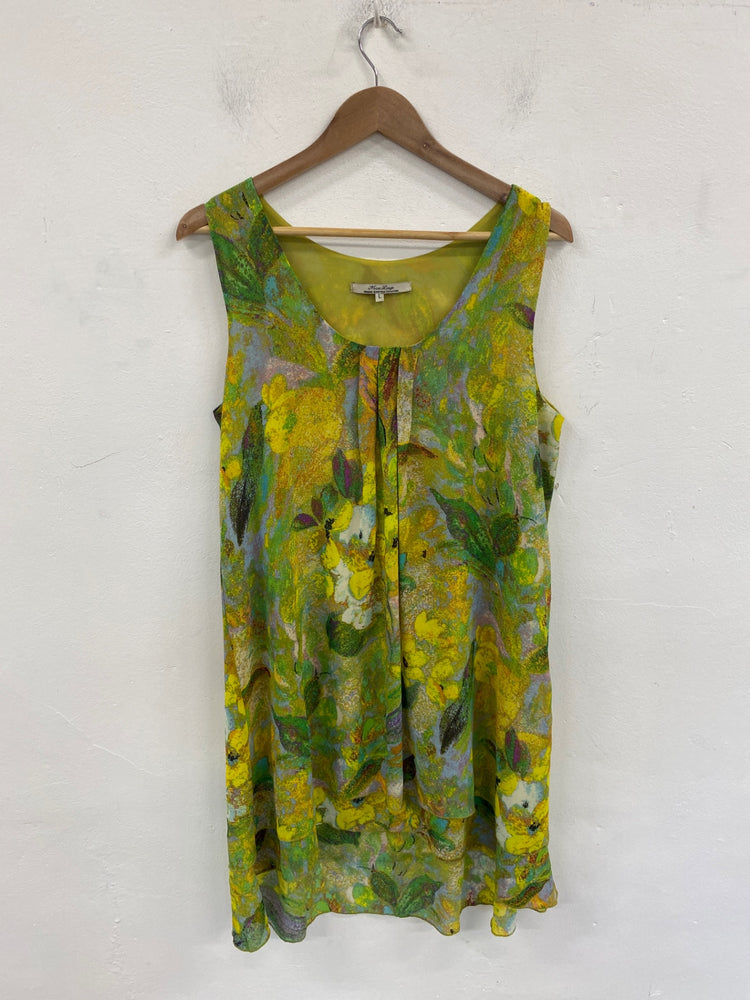Gorgeous Marc Lauge Midi Dress L Green Multi Floral KM001
