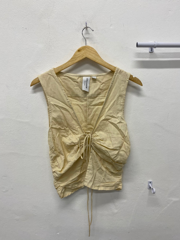 Gorgeous Collusion Tie front top Uk10 Beige
