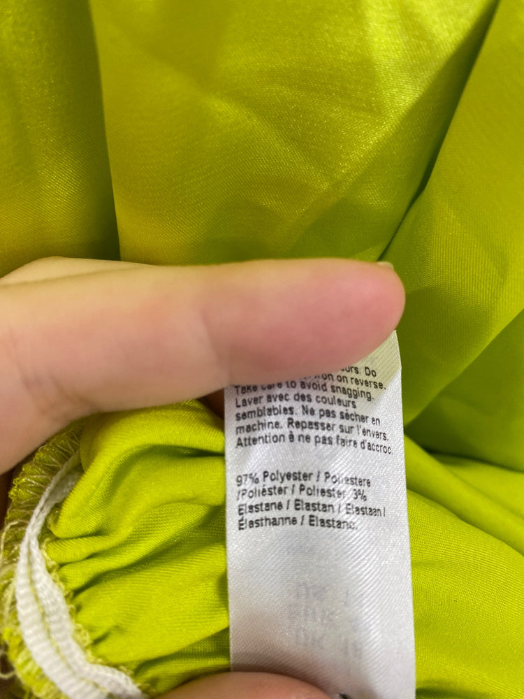 Gorgeous River Island Satin Halterneck Blouse UK 18 Wasabi Green DF001