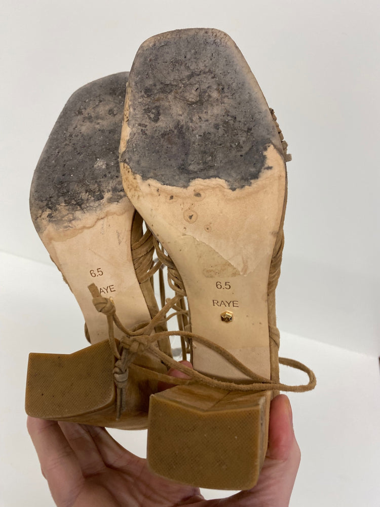 Gorgeous Raye Sandals UK6.5 Beige tan gladiator heels CP002