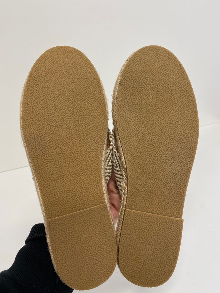 Gorgeous JustFab Sandals Uk7 Beige hessian & ivory MS008