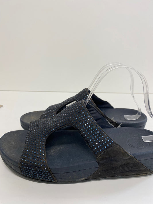 Gorgeous Fitflop Sandals Uk7 Black Rokkit Crystal slides MS008