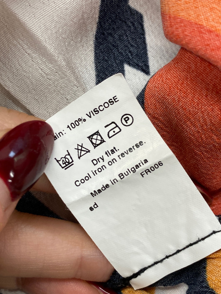 Stunning River island Blouse UK 14 Multicolor orange geometrical Office vibe KM001