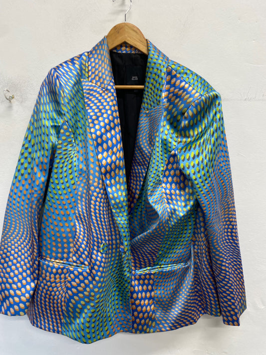 Gorgeous River island Blazer UK 16 Multicolor spotted funky DF001