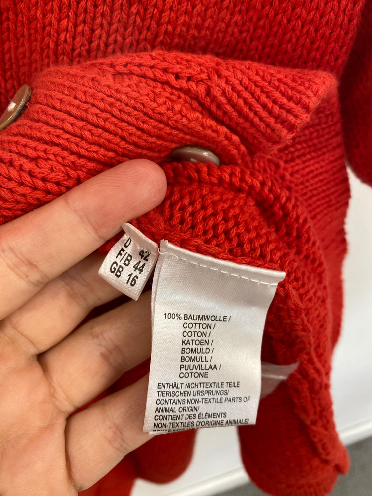 Stunning Peter Hahn Cardigan UK 16 Coral Red KM001