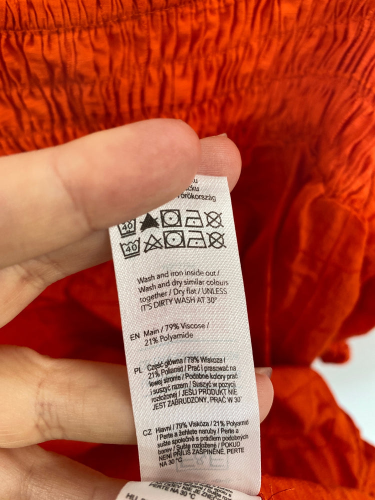 Stunning F&F Boho Chic Blouse UK 16 Orange KM001