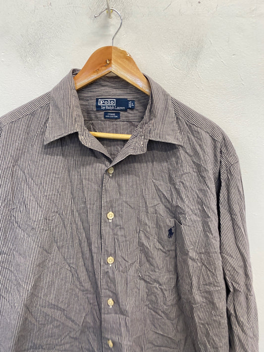 Stunning Polo Ralph Lauren Shirt Uk L Brown and white checkered KM001