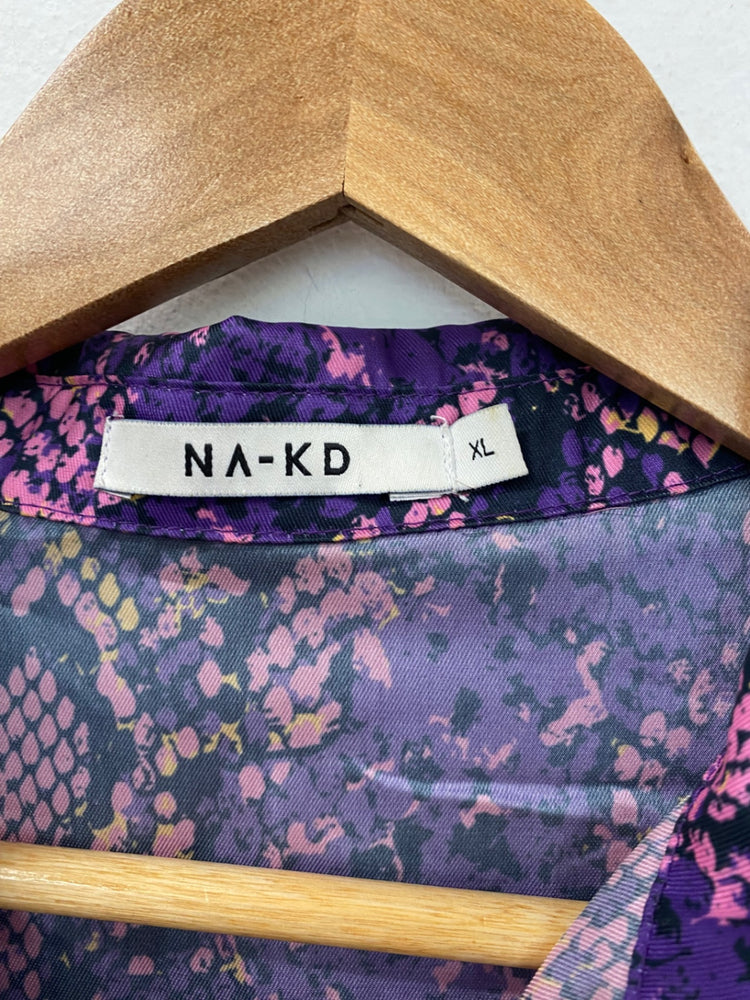 Stunning NA-KD Outfit Co-ord L-XL Purple Reptile Print KM001