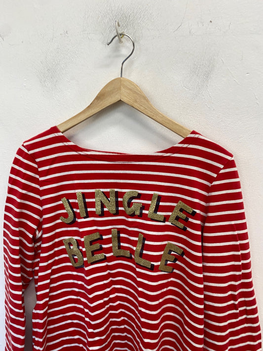 Stunning Joules Sweater UK 16 Red stripes christmas sparkle KM001