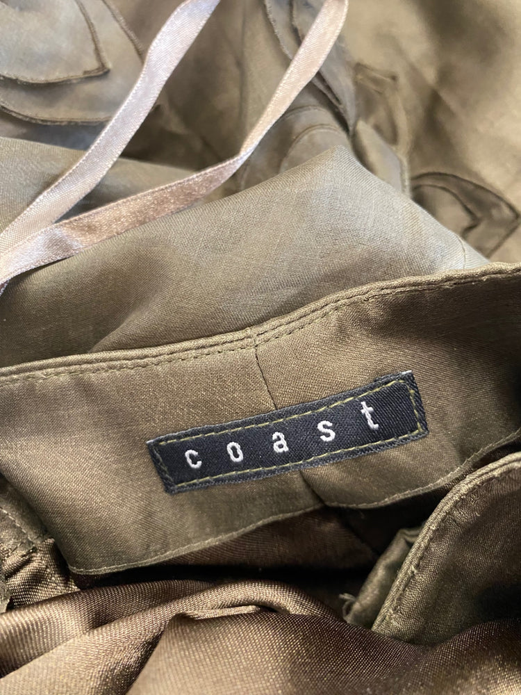 Stunning Coast Strapless Midi Dress S Olive Green AM011