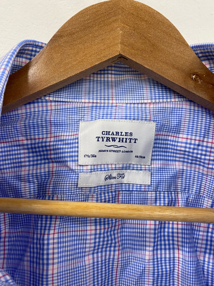 Smart TM Lewin & Charles Tyrwhitt Shirts Duo XL Blue #7 KM001