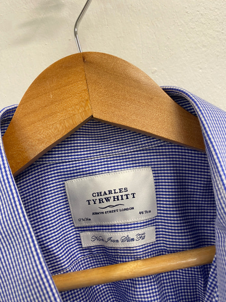 Fabulous Charles Tyrwhitt Shirts 17.5 collar by 44 Blue KM001#4