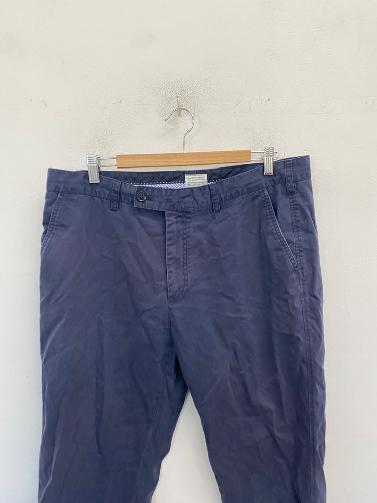 Stunning Austin reed Pants W38 Navy Blue chinos KM001