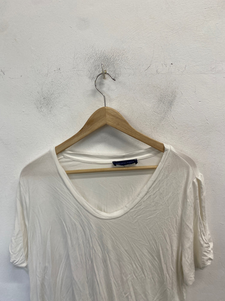 Stunning Saks fifth Avenue T-Shirt XL Cream/Off-white casual spring vibe KM001