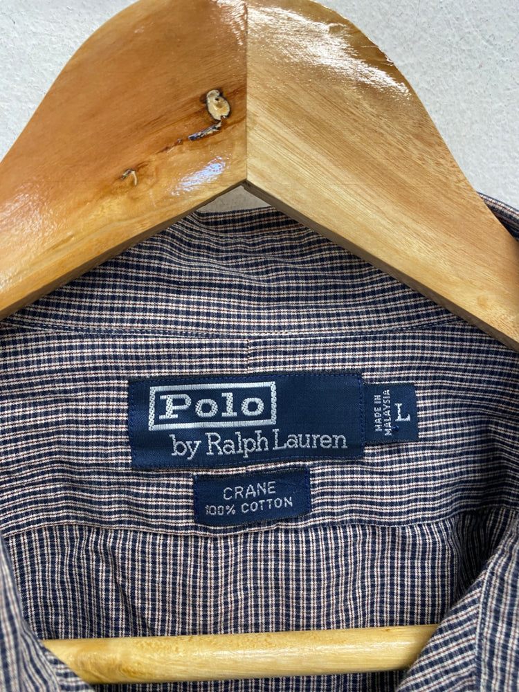 Stunning Polo Ralph Lauren Shirt Uk L Brown and white checkered KM001