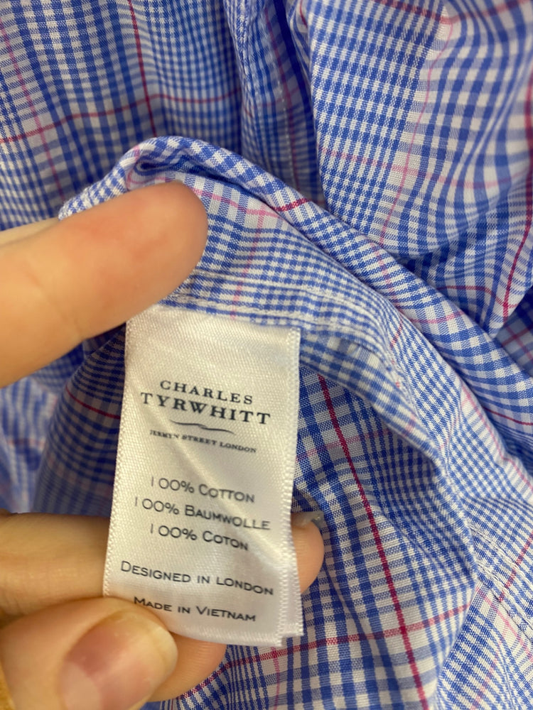 Smart TM Lewin & Charles Tyrwhitt Shirts Duo XL Blue #7 KM001