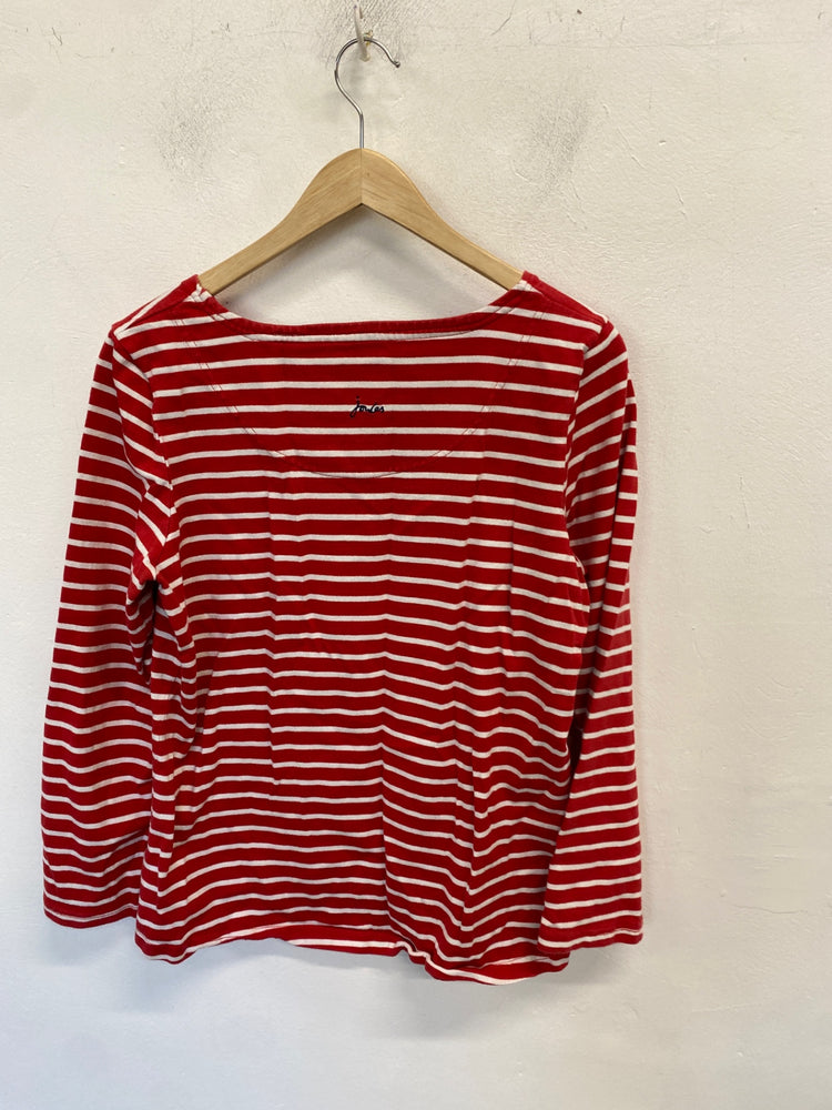 Stunning Joules Sweater UK 16 Red stripes christmas sparkle KM001