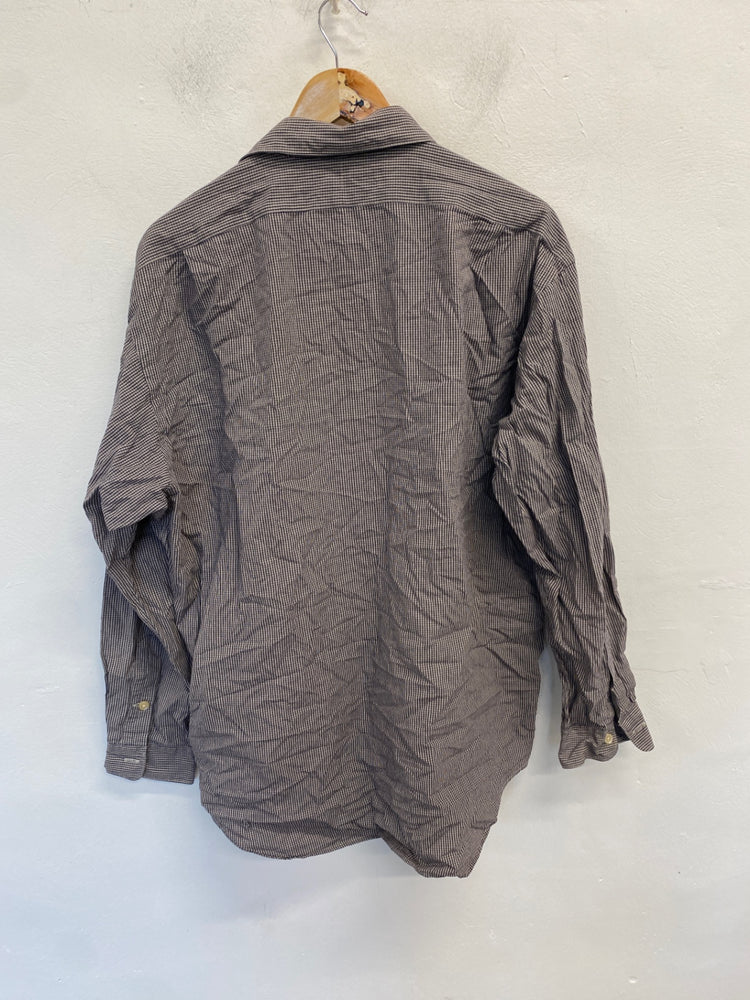 Stunning Polo Ralph Lauren Shirt Uk L Brown and white checkered KM001