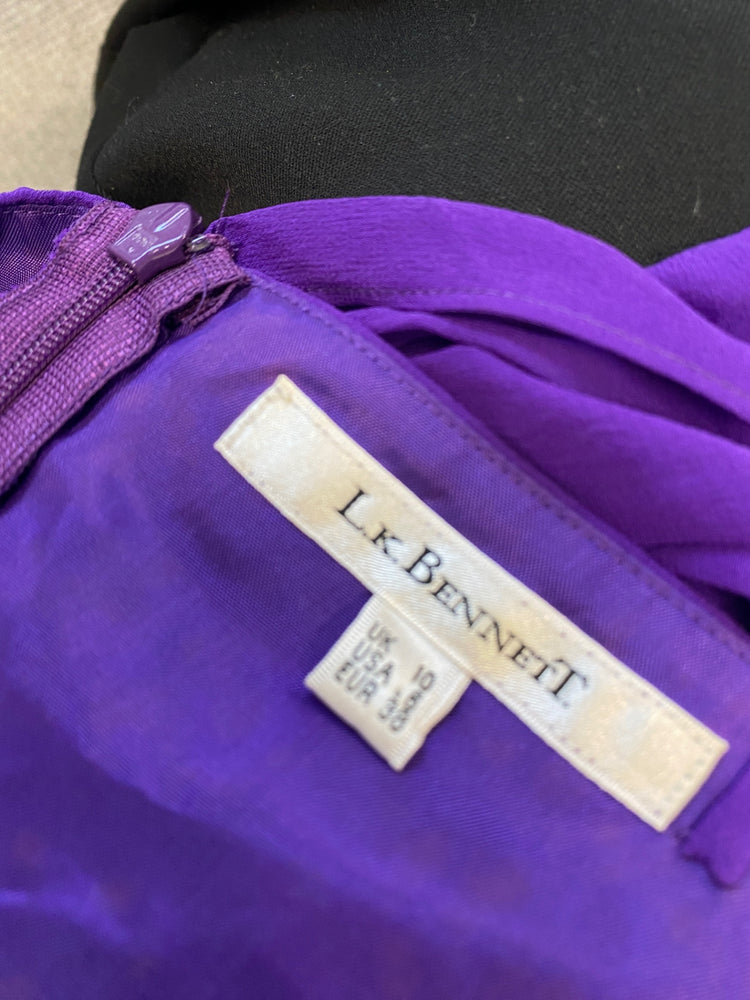 Stunning Lk bennett Dress UK 10 Purple summer race day AM011