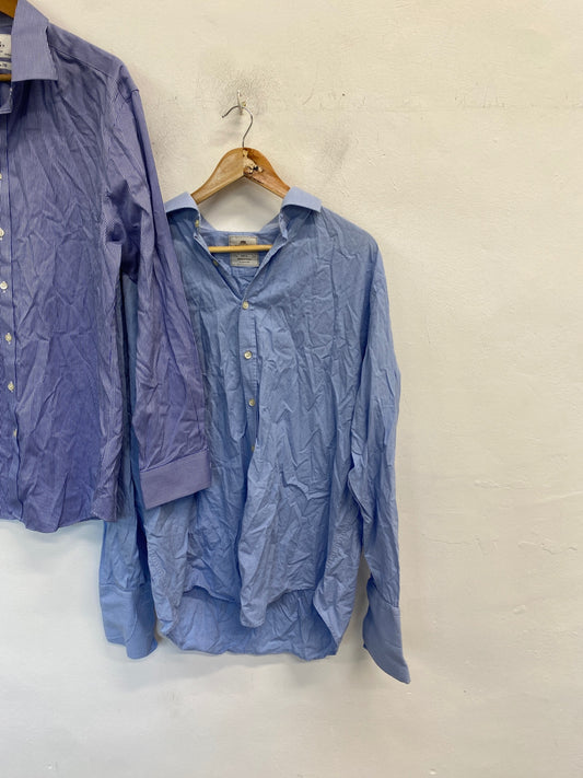 Fabulous Charles Tyrwhitt Shirts 17.5 collar by 44 Blue KM001#4