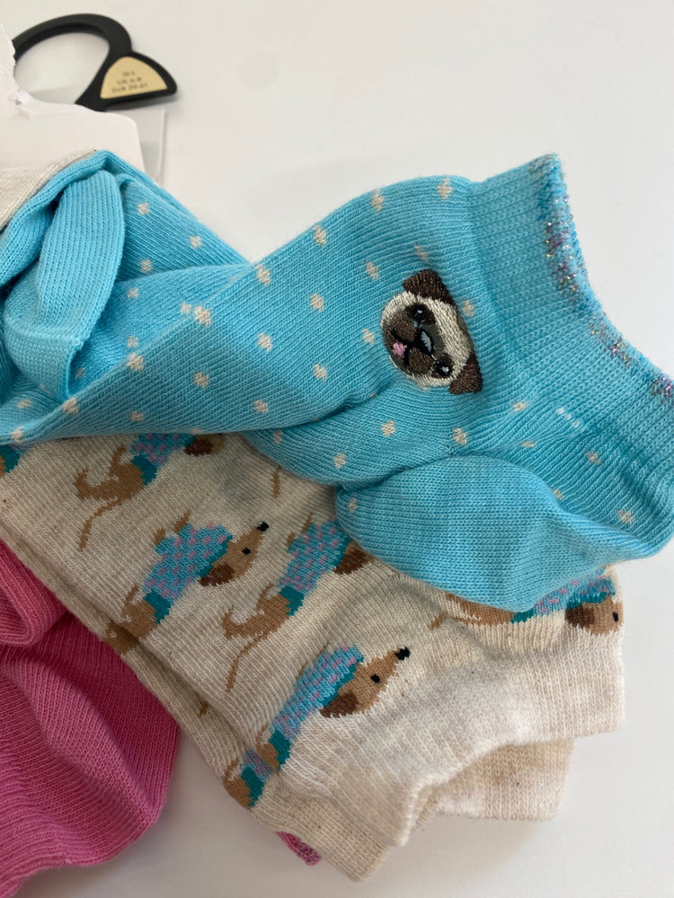 Lovely F&F Socks 6-8 Years Multicolor dog pattern KM001